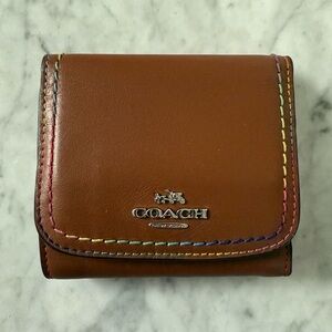 Coach Wallet with Rainbow Stitching